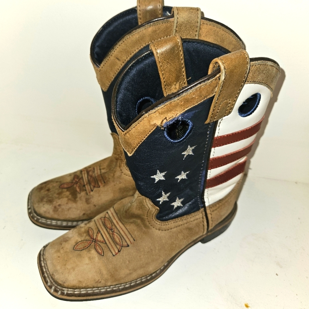 Kids Cody James Patriotic Cowboy Boots Sz 3D